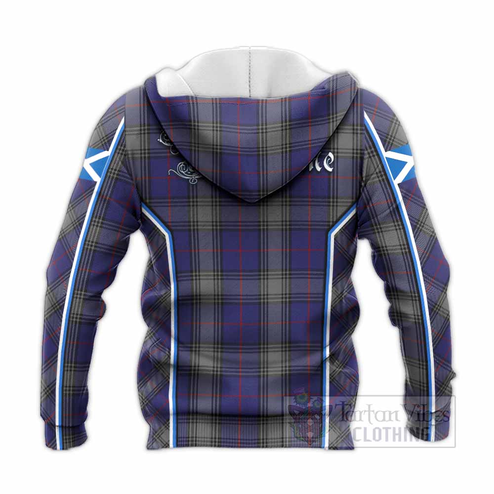 Kinnaird Tartan Crest Knitted Hoodie Scotland Coat of Arm Flag Style - Tartan Vibes Clothing