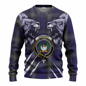 Kinnaird Tartan Crest Knitted Sweater Ferocious Lion Style