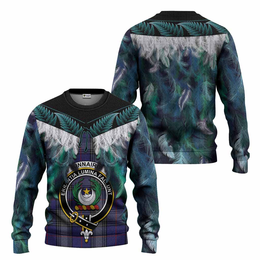 Kinnaird Tartan Crest Knitted Sweater New Zealand Maori Korowai Cloak