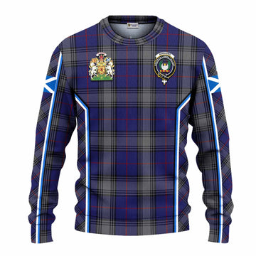 Kinnaird Tartan Crest Knitted Sweater Scotland Coat of Arm Flag Style - Tartan Vibes Clothing