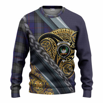 Kinnaird Tartan Crest Knitted Sweater Scottish Triskele Celtic