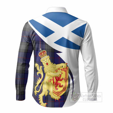 Kinnaird Tartan Crest Lion Rampant Long Sleeve Button Shirts Classic Scottish Style