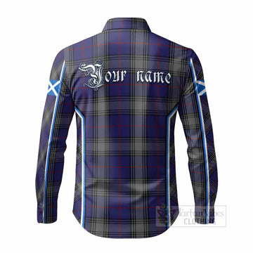 Kinnaird Tartan Crest Long Sleeve Button Shirts Scotland Coat of Arm Flag Style