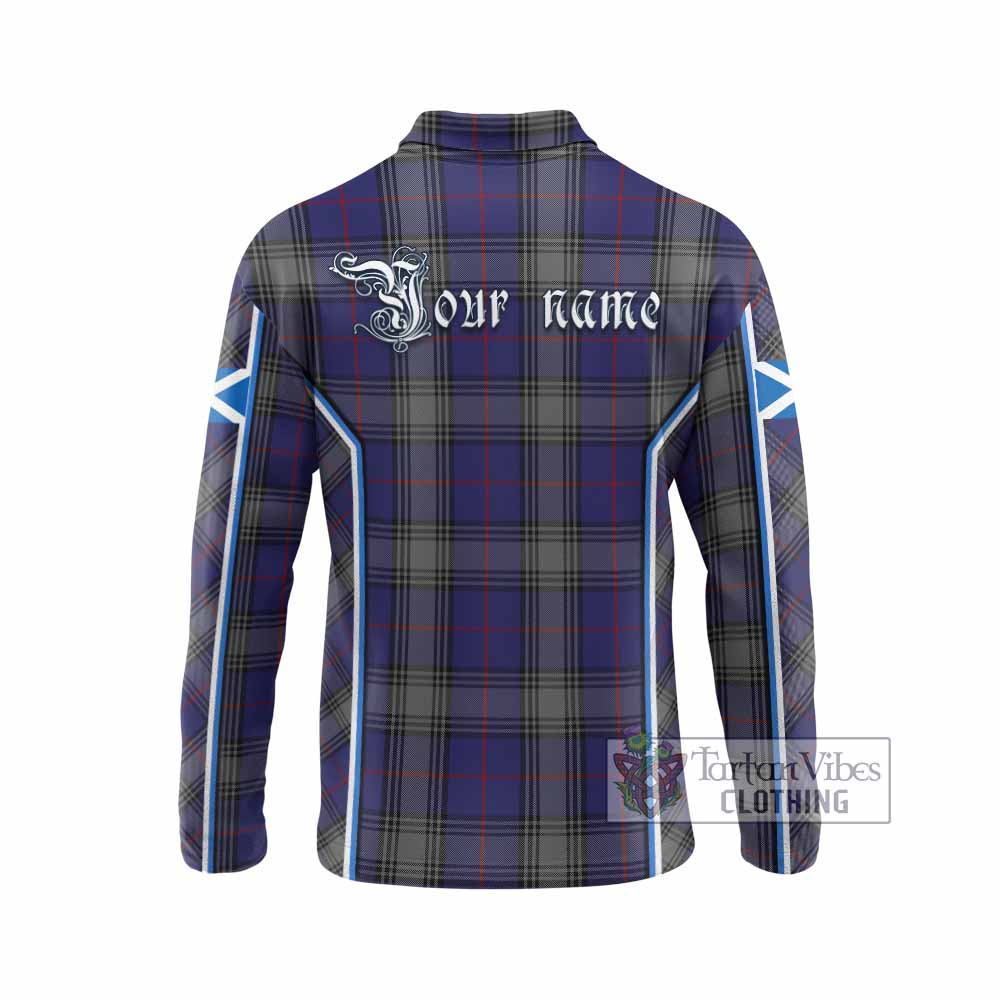 Kinnaird Tartan Crest Long Sleeve Polo Shirt Scotland Coat of Arm Flag Style - Tartan Vibes Clothing