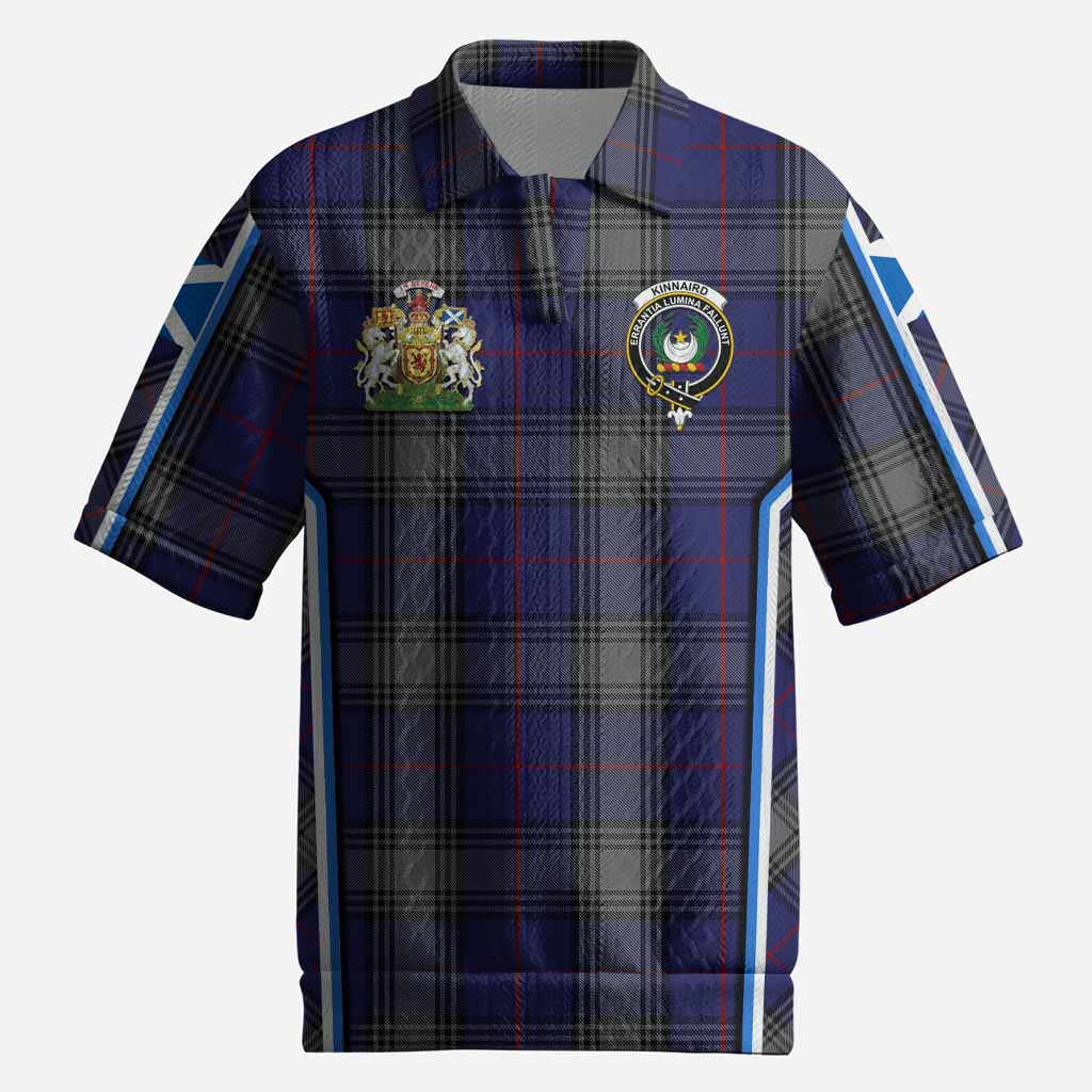 Kinnaird Tartan Crest Men’s Polo Sweater Top Scotland Coat of Arm Flag Style