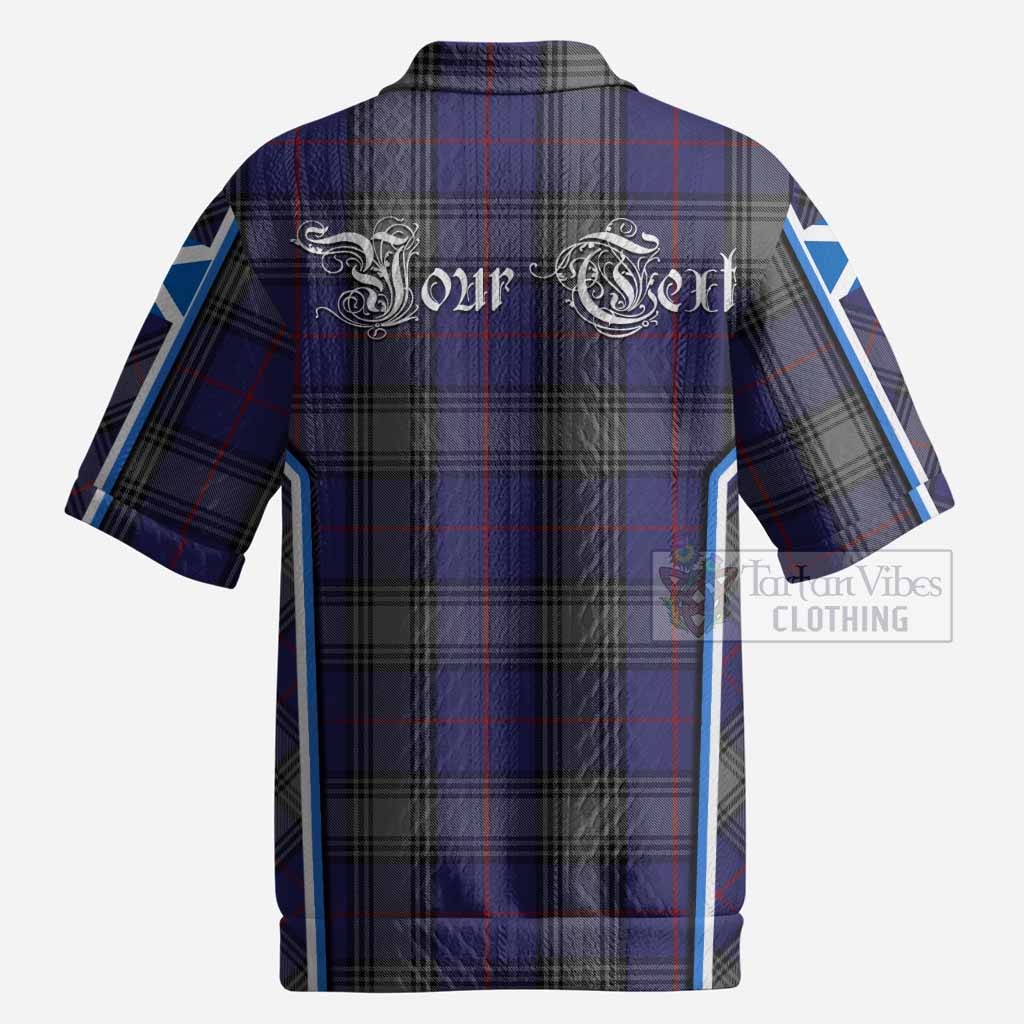 Kinnaird Tartan Crest Men’s Polo Sweater Top Scotland Coat of Arm Flag Style