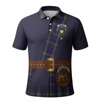 Kinnaird Tartan Crest Polo Shirt Kilt Costume Style