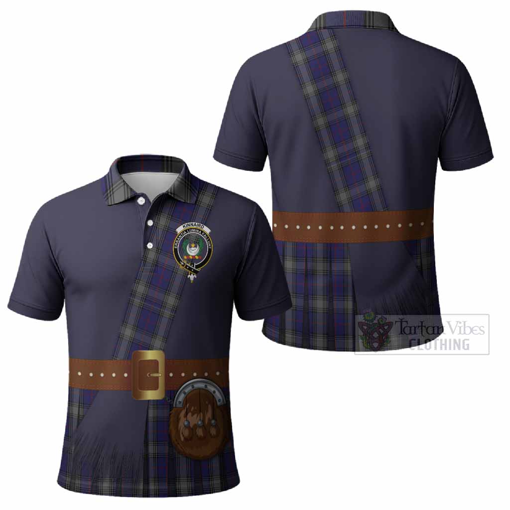 Kinnaird Tartan Crest Polo Shirt Kilt Costume Style