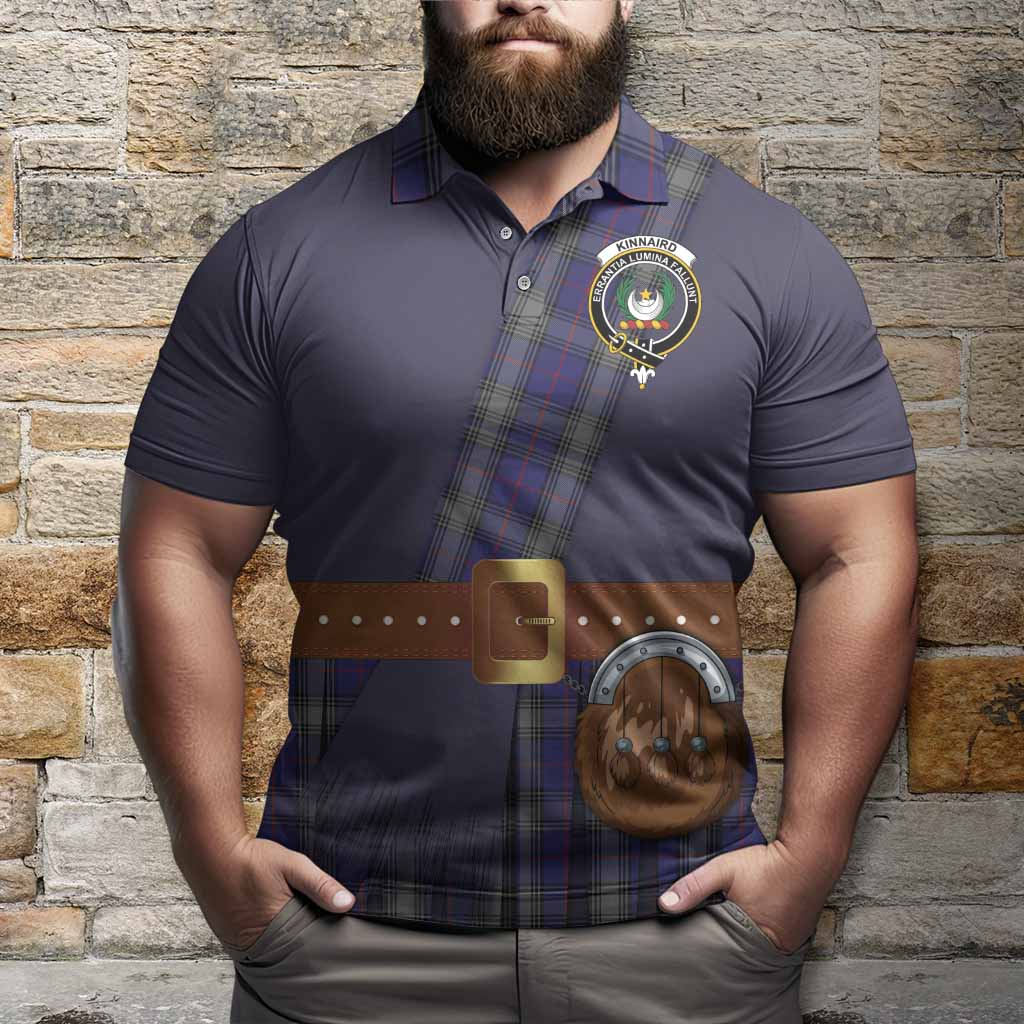 Kinnaird Tartan Crest Polo Shirt Kilt Costume Style