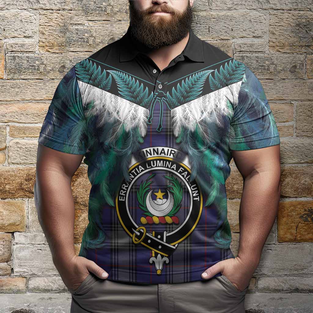 Kinnaird Tartan Crest Polo Shirt New Zealand Maori Korowai Cloak