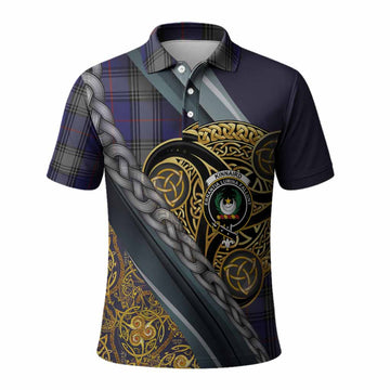 Kinnaird Tartan Crest Polo Shirt Scottish Triskele Celtic