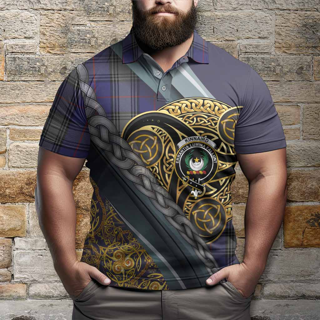 Kinnaird Tartan Crest Polo Shirt Scottish Triskele Celtic
