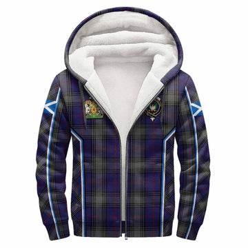 Kinnaird Tartan Crest Sherpa Hoodie Scotland Coat of Arm Flag Style