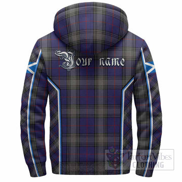 Kinnaird Tartan Crest Sherpa Hoodie Scotland Coat of Arm Flag Style