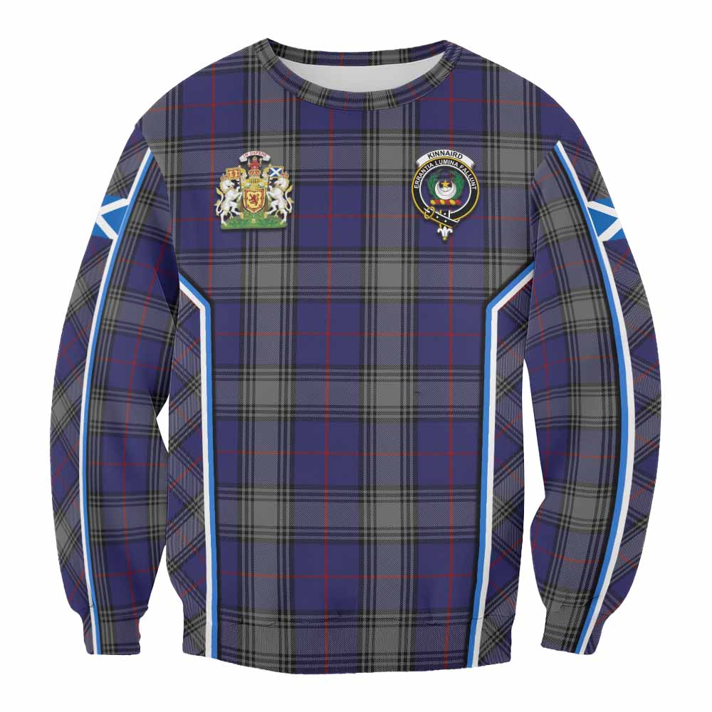 Kinnaird Tartan Crest Sweatshirt Scotland Coat of Arm Flag Style - Tartan Vibes Clothing