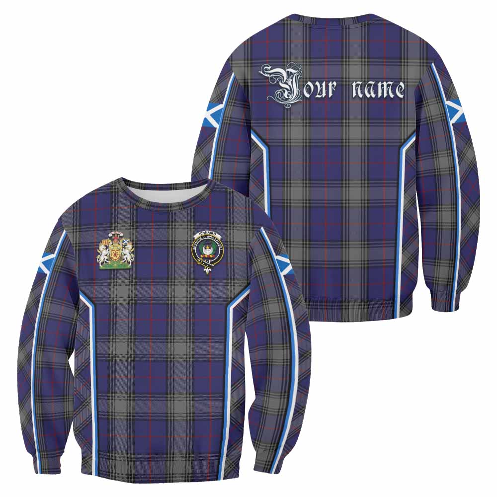 Kinnaird Tartan Crest Sweatshirt Scotland Coat of Arm Flag Style - Tartan Vibes Clothing