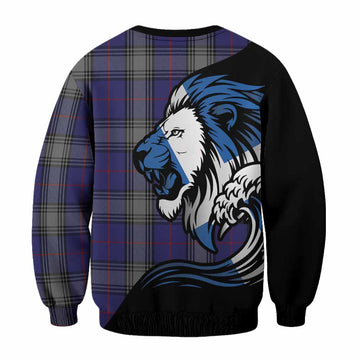 Kinnaird Tartan Crest Sweatshirt Scottish Golden Lions Wave Flow