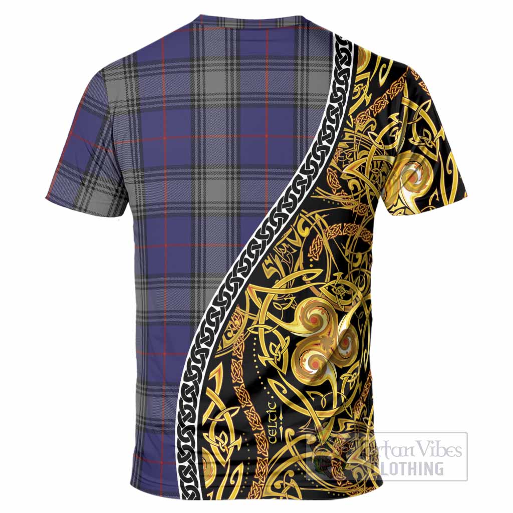 Kinnaird Tartan Crest T-Shirt Celtic Knot and Triple Trickle Spiral Symbols