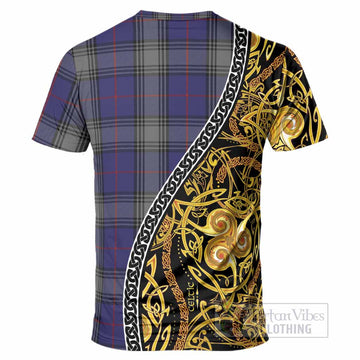 Kinnaird Tartan Crest T-Shirt Celtic Knot and Triple Trickle Spiral Symbols
