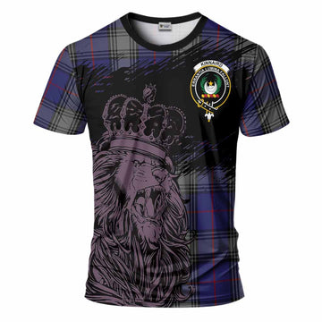 Kinnaird Tartan Crest T-Shirt Crowned Lion Heritage Style