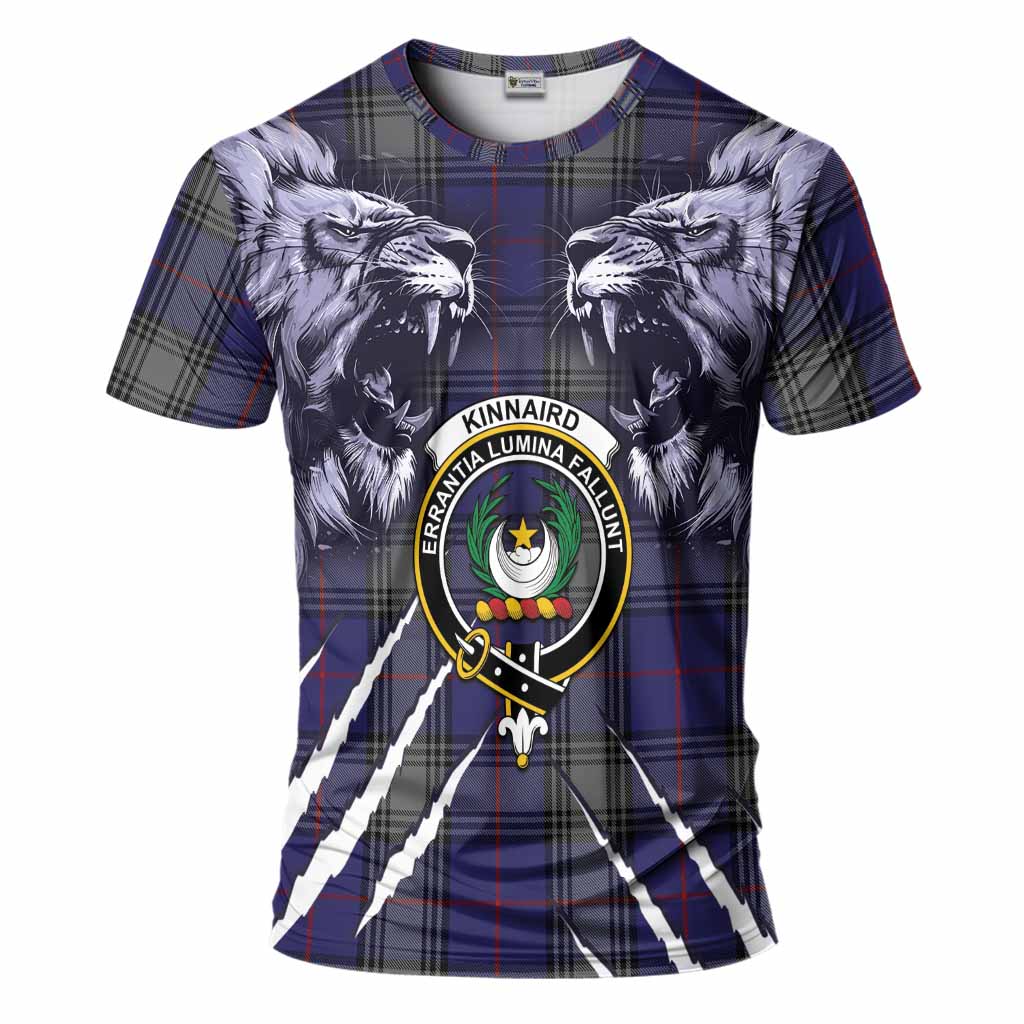 Kinnaird Tartan Crest T-Shirt Ferocious Lion Style