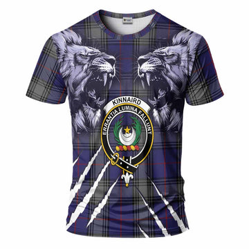 Kinnaird Tartan Crest T-Shirt Ferocious Lion Style