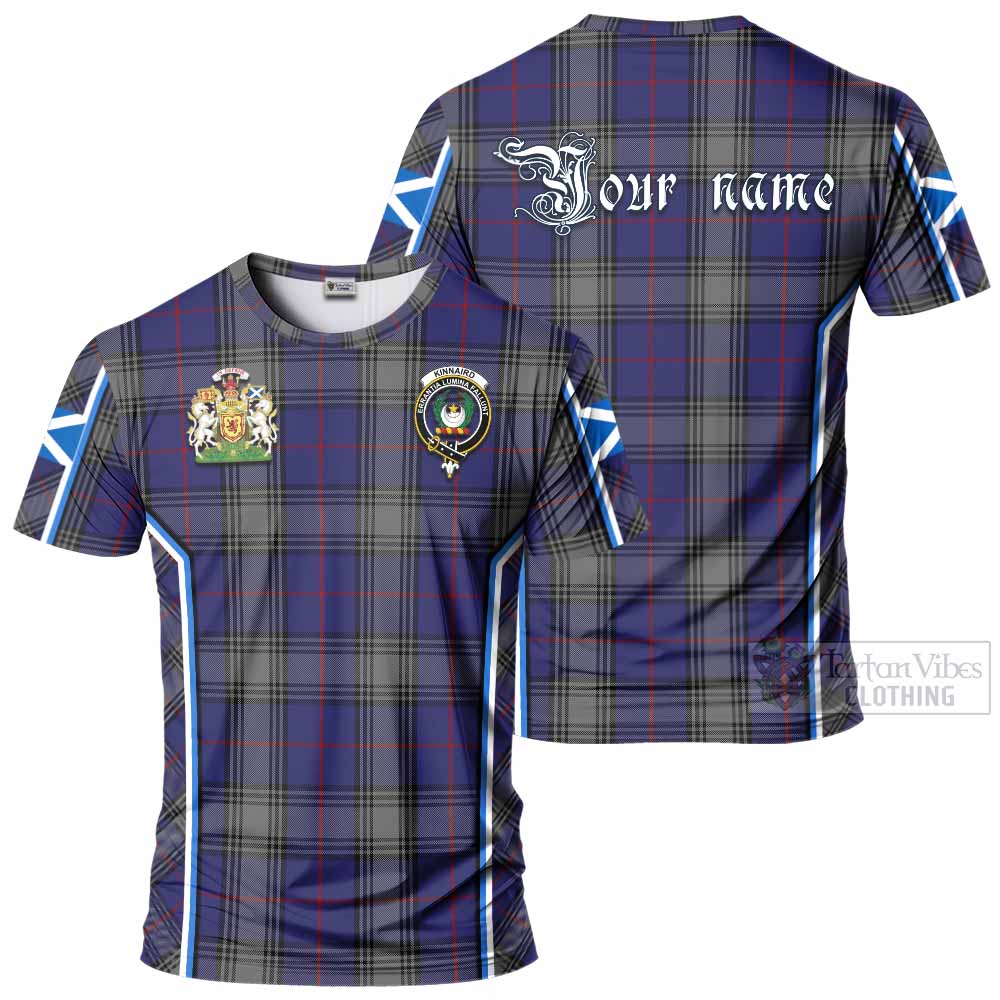 Kinnaird Tartan Crest T-shirt Scotland Coat of Arm Flag Style - Tartan Vibes Clothing