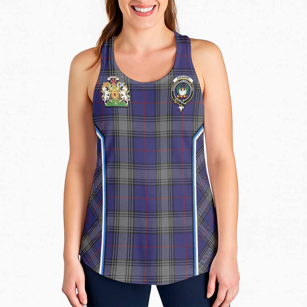 Kinnaird Tartan Crest Women Racerback Tanks Scotland Coat of Arm Flag Style - Tartan Vibes Clothing
