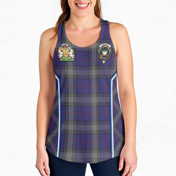 Kinnaird Tartan Crest Women Racerback Tanks Scotland Coat of Arm Flag Style - Tartan Vibes Clothing