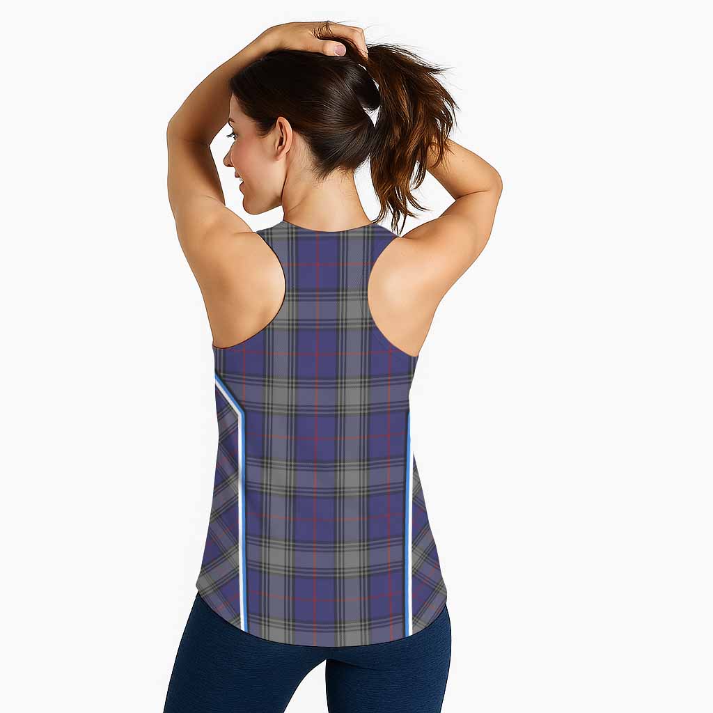 Kinnaird Tartan Crest Women Racerback Tanks Scotland Coat of Arm Flag Style - Tartan Vibes Clothing