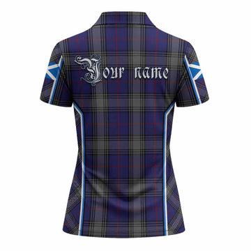 Kinnaird Tartan Crest Women's Polo Shirt Scotland Coat of Arm Flag Style