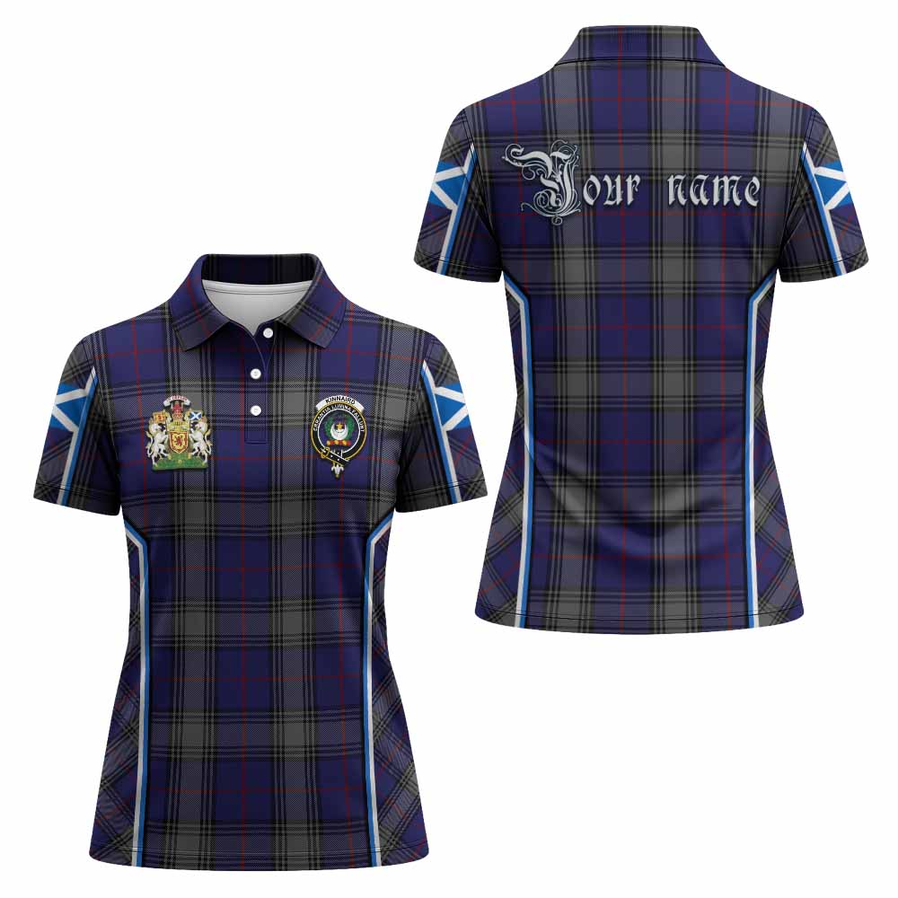 Kinnaird Tartan Crest Women's Polo Shirt Scotland Coat of Arm Flag Style - Tartan Vibes Clothing