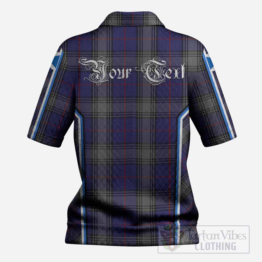 Kinnaird Tartan Crest Women’s Polo Sweater Top Scotland Coat of Arm Flag Style
