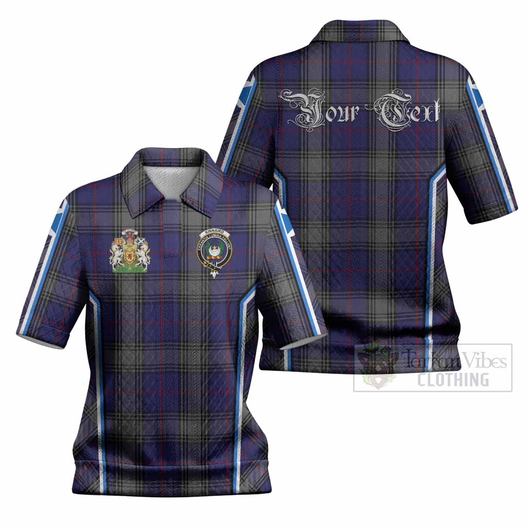 Kinnaird Tartan Crest Women’s Polo Sweater Top Scotland Coat of Arm Flag Style