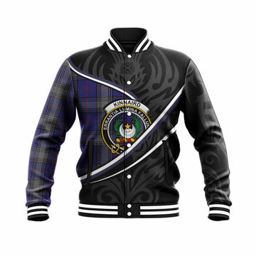 Kinnaird Tartan Family Crest Baseball Jacket Celtic Scottish Thistle Floral