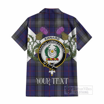 Kinnaird Tartan Family Crest Cotton Hawaiian Shirt Scottish Burns Night Thistle Floral