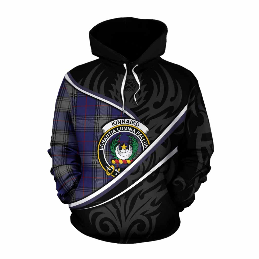 Kinnaird Tartan Family Crest Cotton Hoodie Celtic Scottish Thistle Floral - Tartan Vibes Clothing