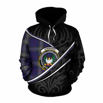 Kinnaird Tartan Family Crest Cotton Hoodie Celtic Scottish Thistle Floral - Tartan Vibes Clothing