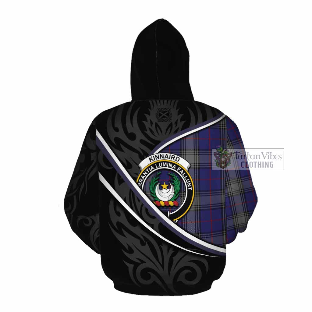 Kinnaird Tartan Family Crest Cotton Hoodie Celtic Scottish Thistle Floral - Tartan Vibes Clothing