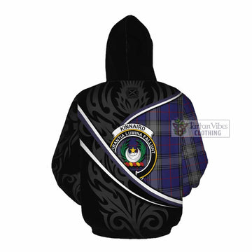 Kinnaird Tartan Family Crest Cotton Hoodie Celtic Scottish Thistle Floral - Tartan Vibes Clothing