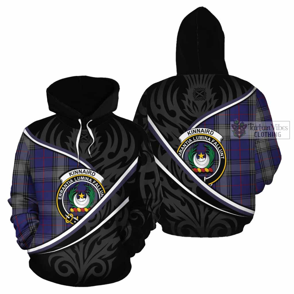 Kinnaird Tartan Family Crest Cotton Hoodie Celtic Scottish Thistle Floral - Tartan Vibes Clothing