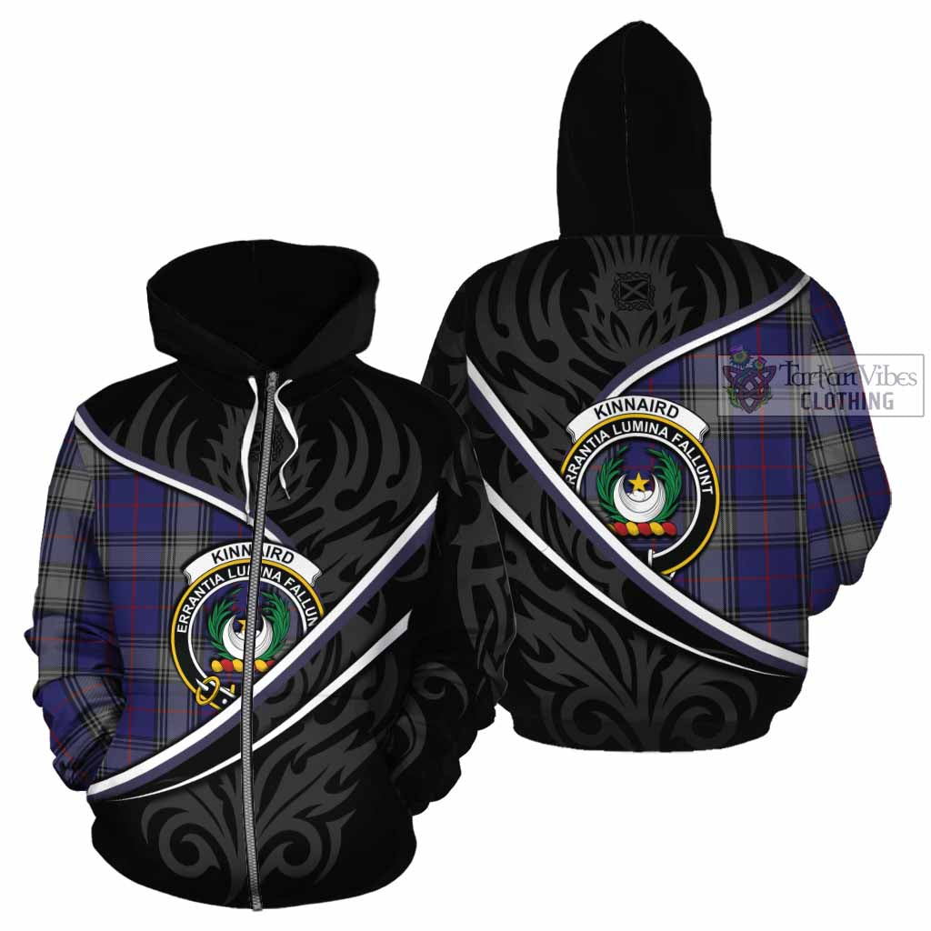 Kinnaird Tartan Family Crest Cotton Hoodie Celtic Scottish Thistle Floral - Tartan Vibes Clothing