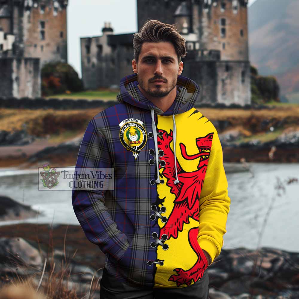 Kinnaird Tartan Family Crest Cotton Hoodie Lion Rampant Honor - Tartan Vibes Clothing