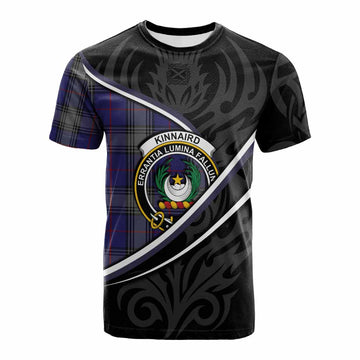Kinnaird Tartan Family Crest Cotton T-shirt Celtic Scottish Thistle Floral