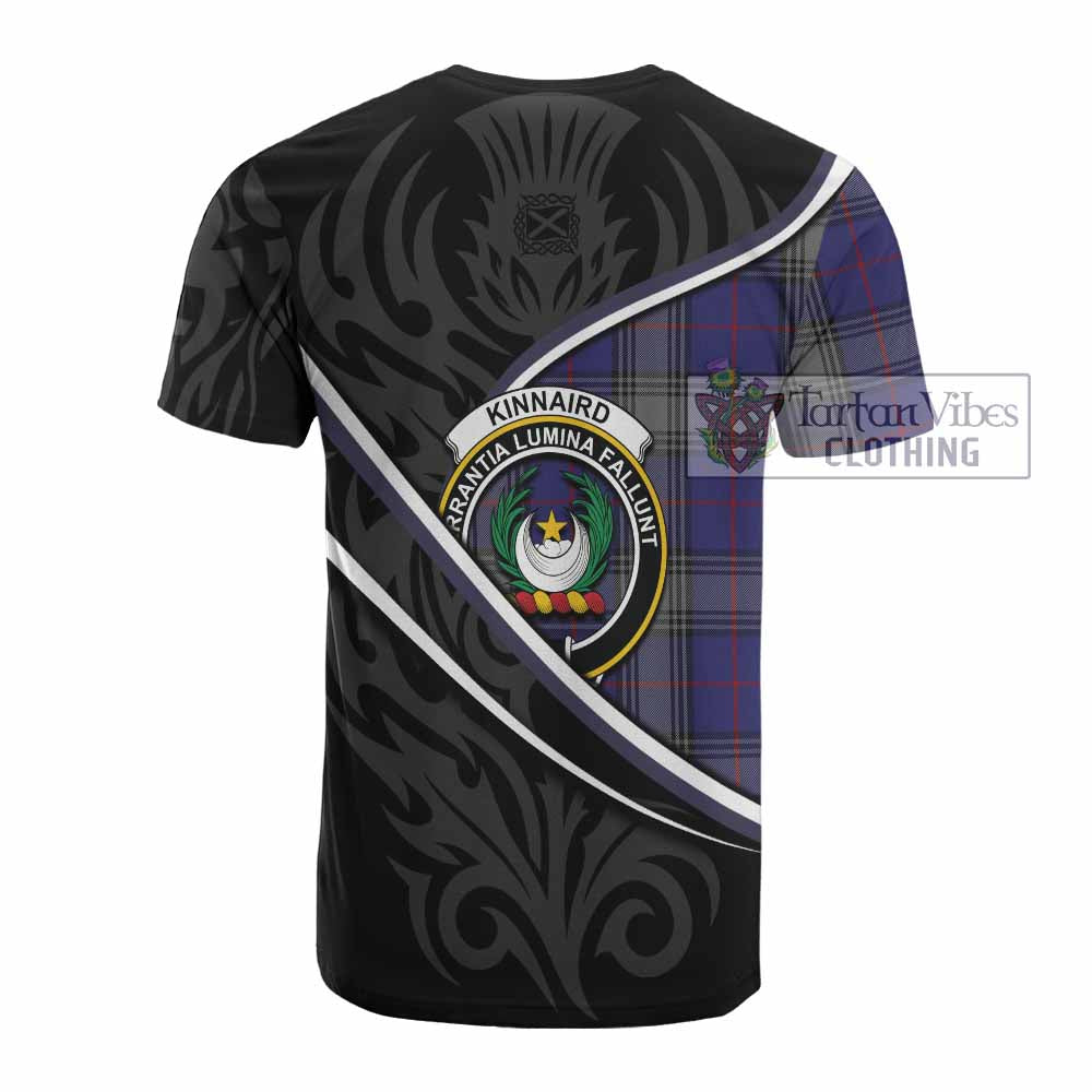 Kinnaird Tartan Family Crest Cotton T-shirt Celtic Scottish Thistle Floral - Tartan Vibes Clothing