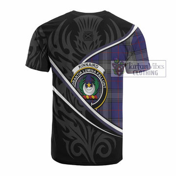 Kinnaird Tartan Family Crest Cotton T-shirt Celtic Scottish Thistle Floral