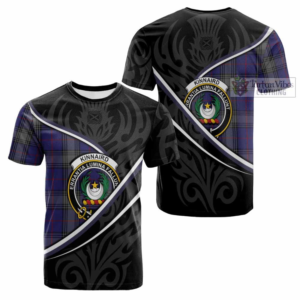 Kinnaird Tartan Family Crest Cotton T-shirt Celtic Scottish Thistle Floral - Tartan Vibes Clothing