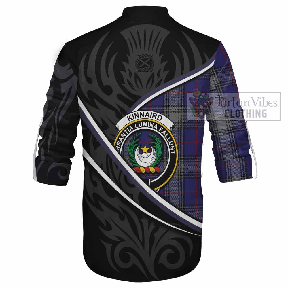 Kinnaird Tartan Family Crest Ghillie Kilt Shirt Celtic Scottish Thistle Floral - Tartan Vibes Clothing