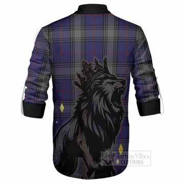 Kinnaird Tartan Family Crest Ghillie Shirt Crowned Lion Roaring