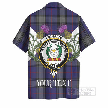 Kinnaird Tartan Family Crest Hawaiian Shirt Scottish Burns Night Thistle Floral